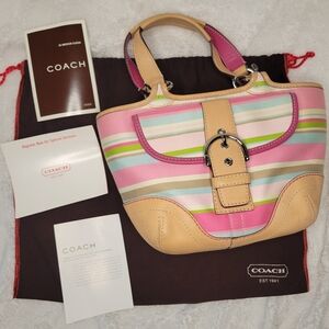 Coach Pink and Tan Women's Bag